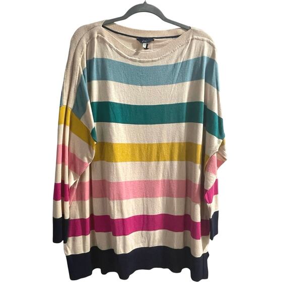 Joules striped rainbow sweater EUC 22W 3X - Picture 1 of 8